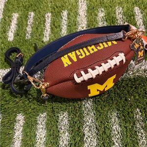 Michigan Brown Football Crossbody Bag